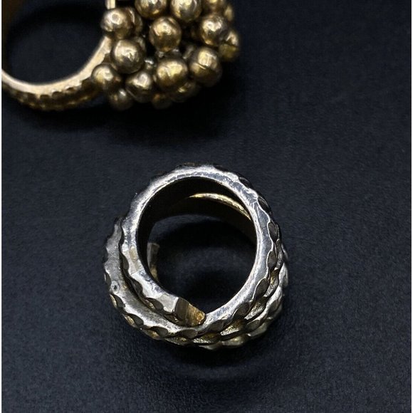 Brass Ball Cluster & Snake Wrap Women’s Costume Ring Small Size Lot 2 - Picture 9 of 12
